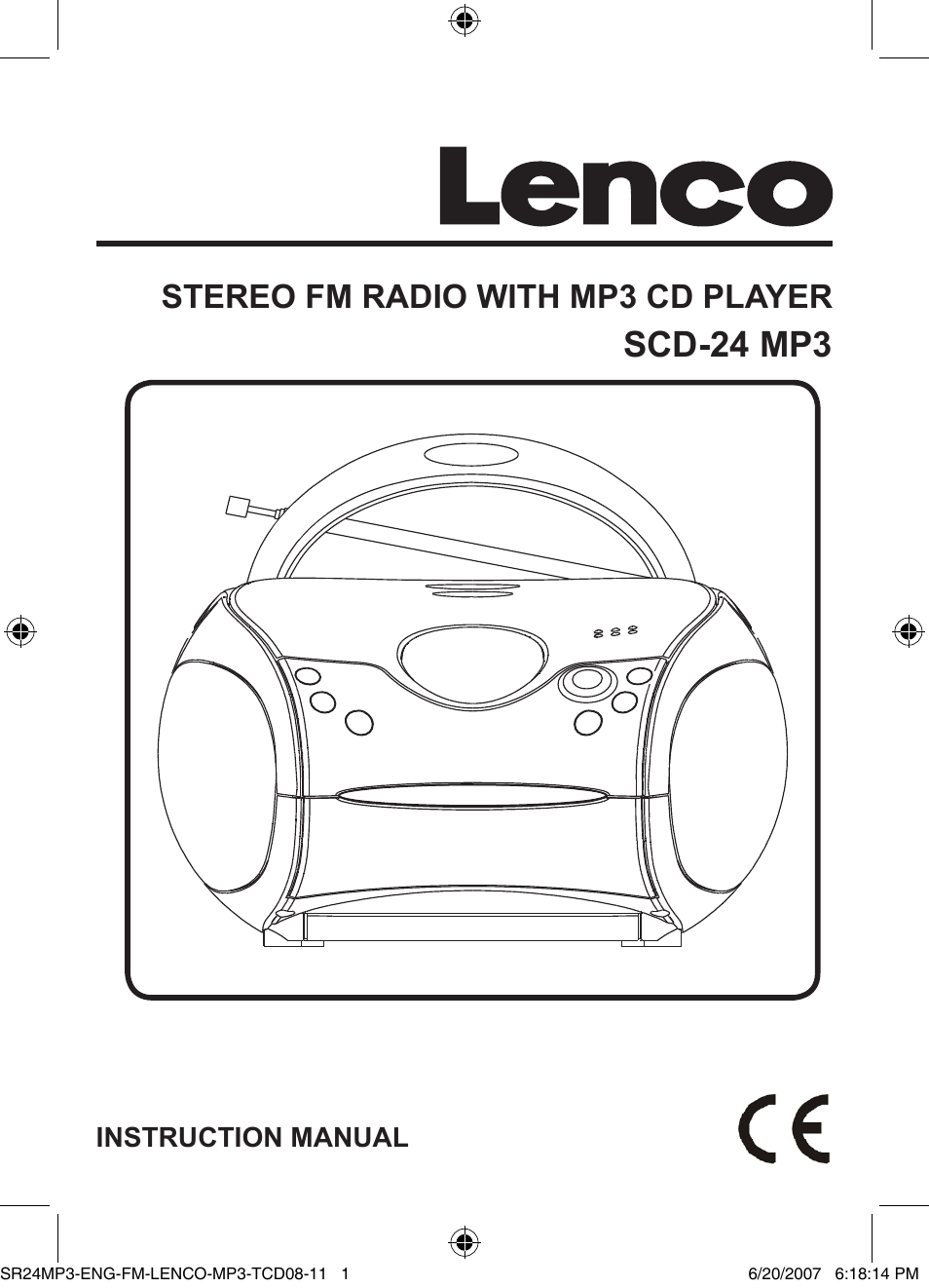 Lenco SCD-24 MP3 User Manual | 8 pages