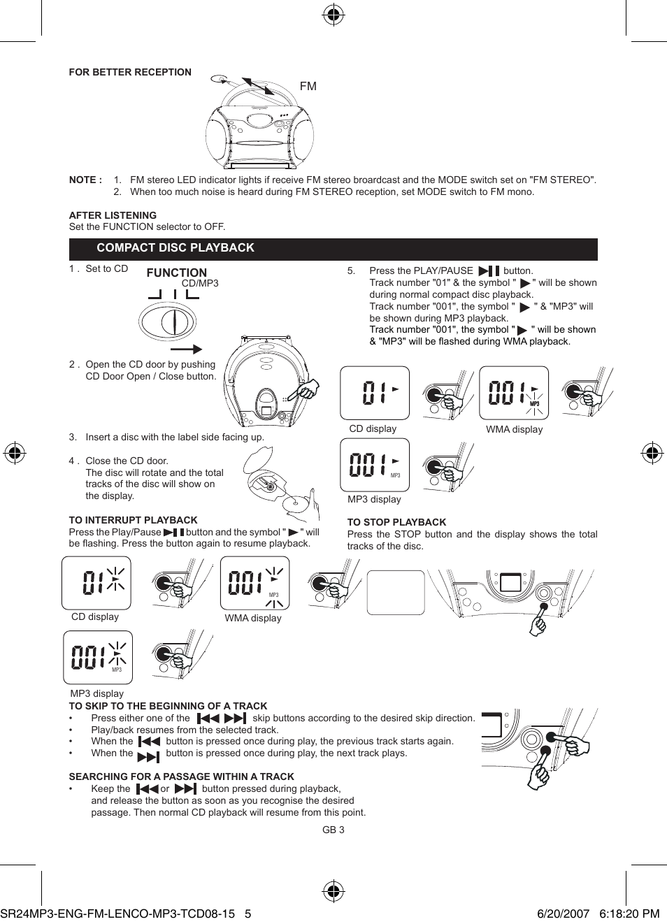 Lenco SCD-24 MP3 User Manual | Page 5 / 8