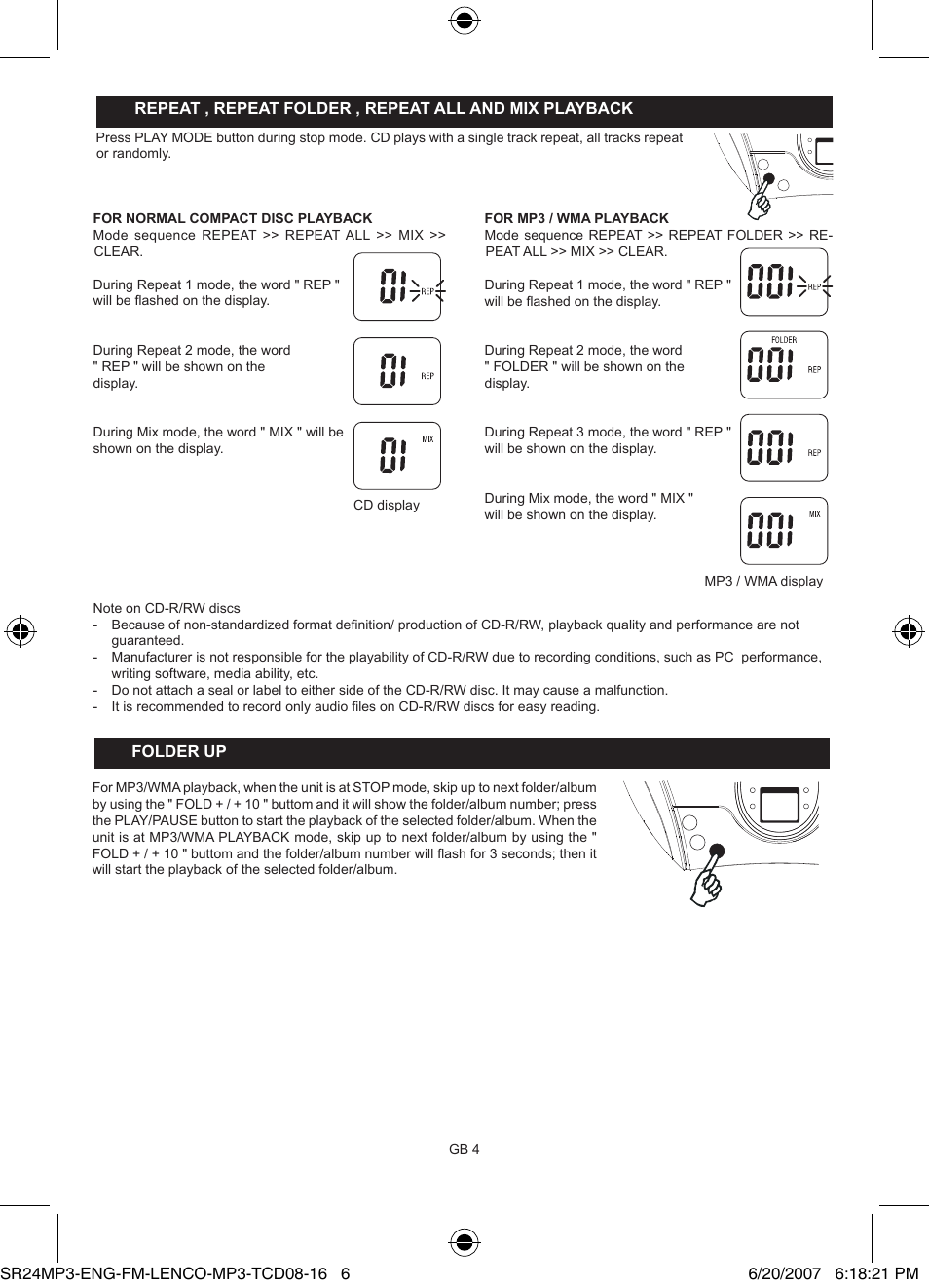 Lenco SCD-24 MP3 User Manual | Page 6 / 8