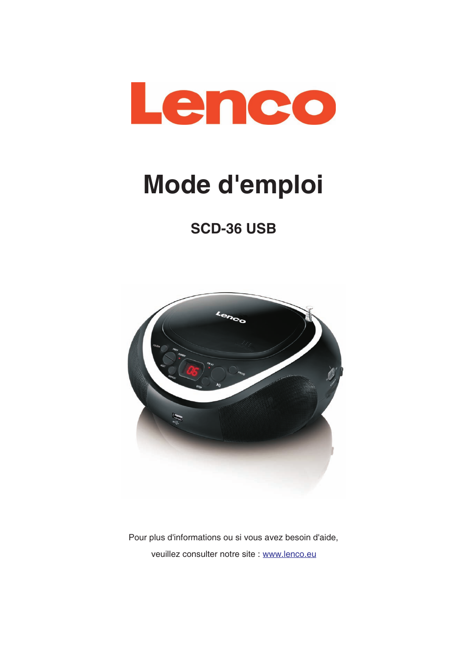 Mode d'emploi | Lenco SCD-36 USB User Manual | Page 12 / 57