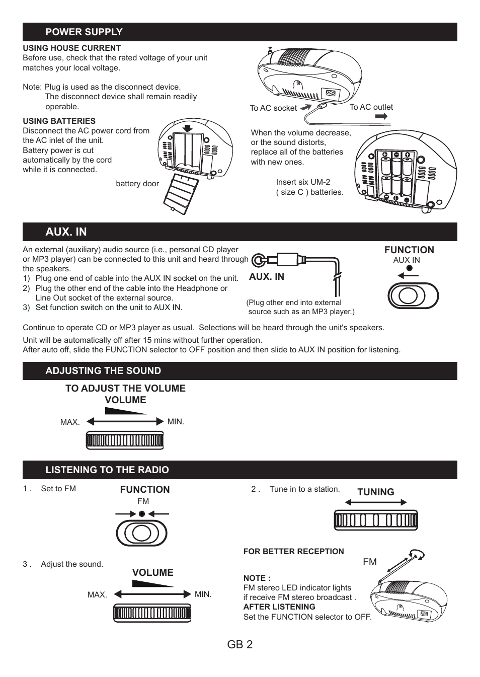 Aux. in, Gb 2 | Lenco SCD-37 USB User Manual | Page 4 / 8