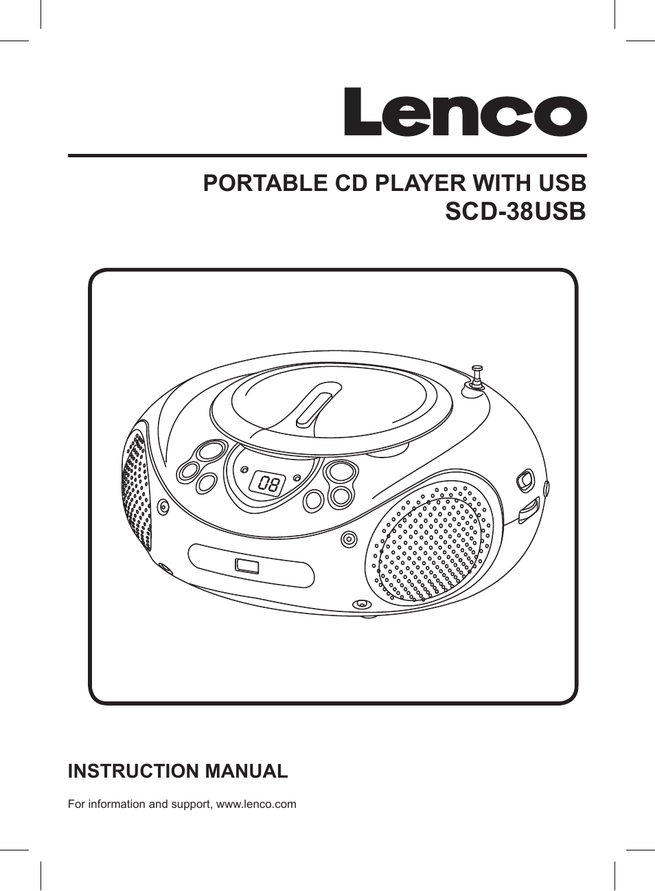 Lenco SCD-38 USB User Manual | 8 pages