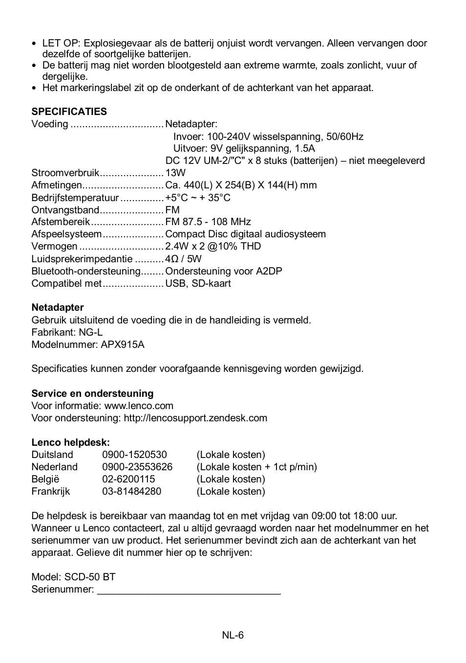Lenco SCD-50BT User Manual | Page 39 / 44