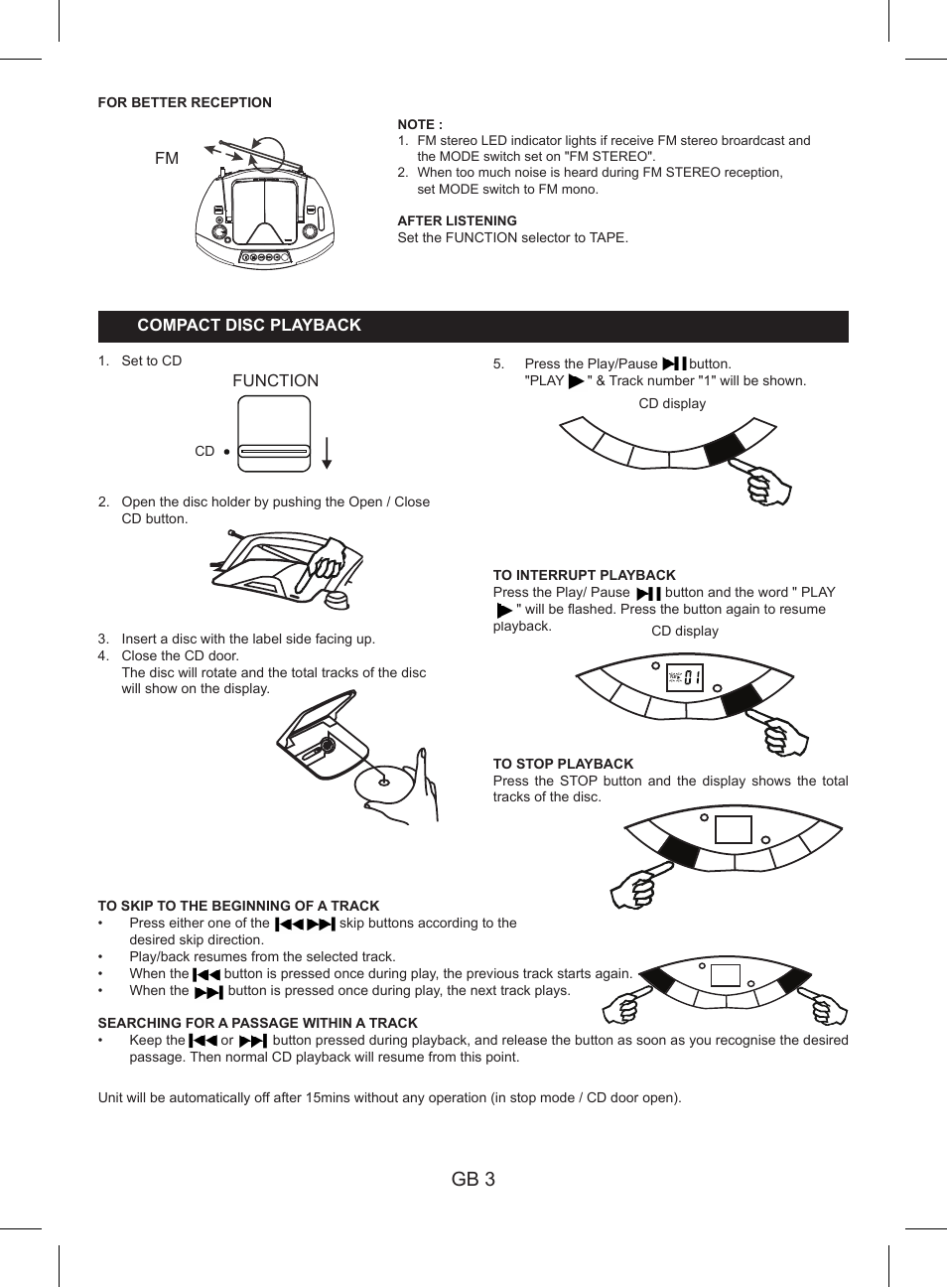 Gb 3 | Lenco SCD-89 CD User Manual | Page 5 / 8