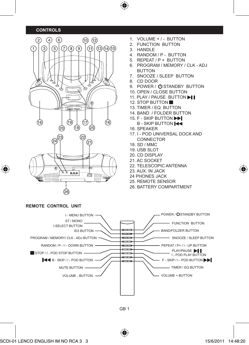 Lenco SCDi-01 User Manual | Page 3 / 10