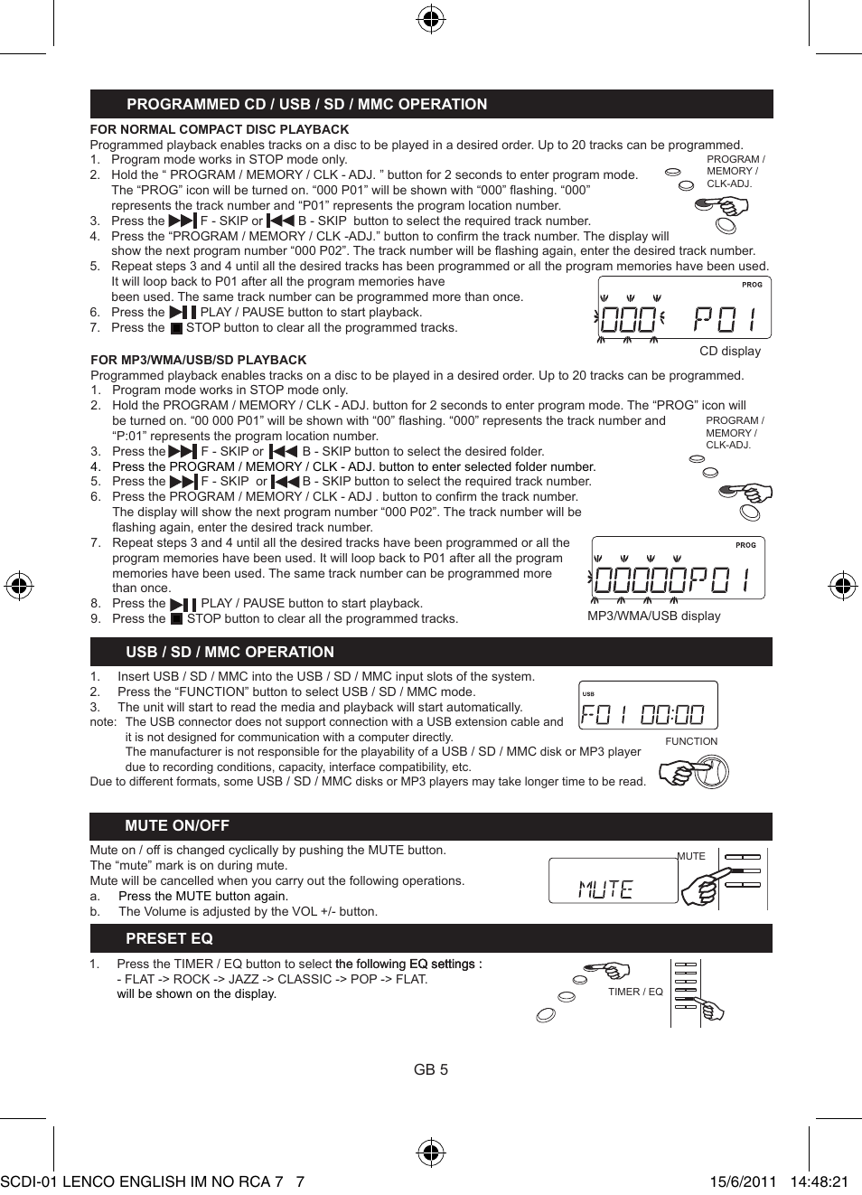 Lenco SCDi-01 User Manual | Page 7 / 10