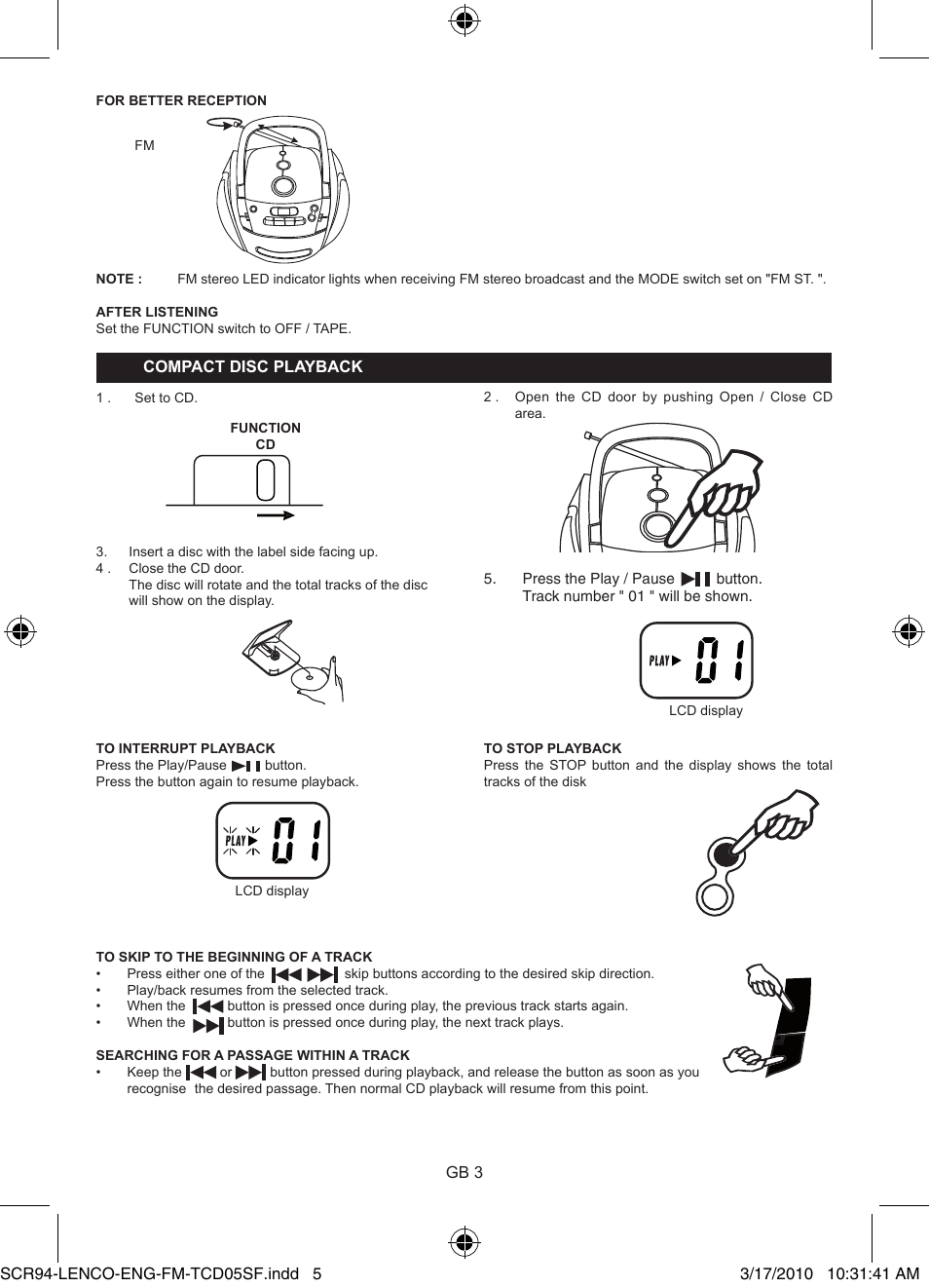 Lenco SCR-94 User Manual | Page 5 / 8