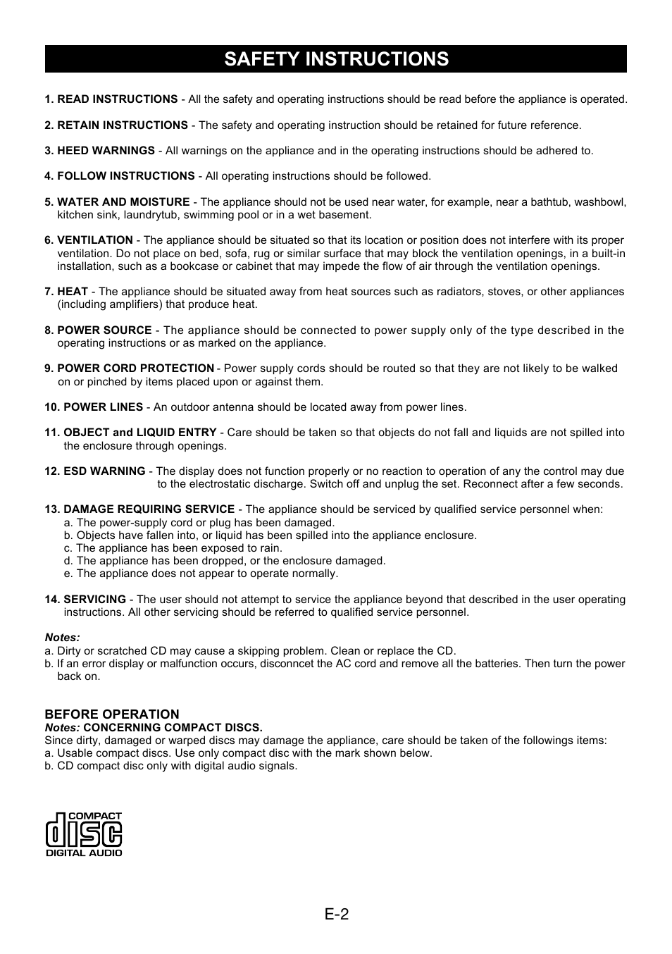 Safety instructions | Lenco SCR-96 User Manual | Page 3 / 63