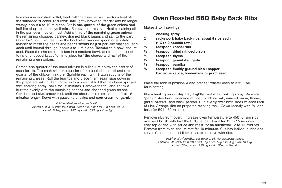 Oven roasted bbq baby back ribs | Cuisinart TOB-50 User Manual | Page 15 / 25