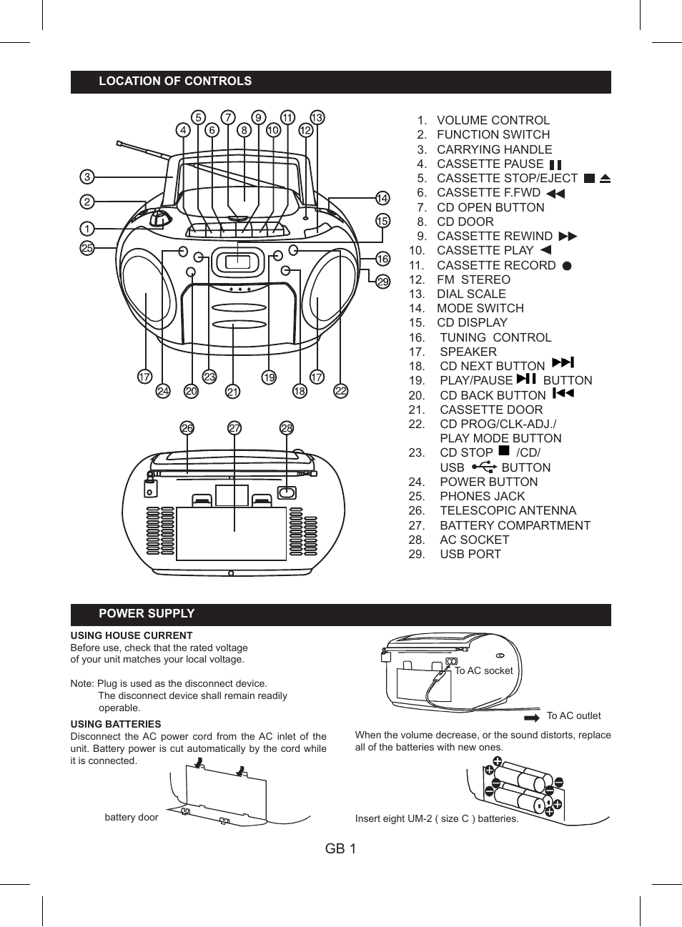 Gb 1 | Lenco SCR-97 USB User Manual | Page 3 / 8