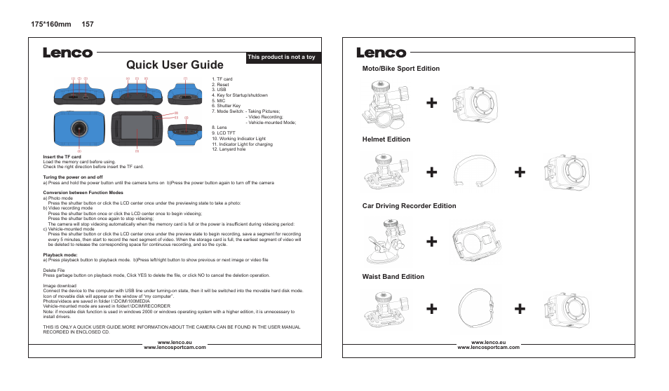 Lenco SPORTCAM-100 User Manual | 1 page