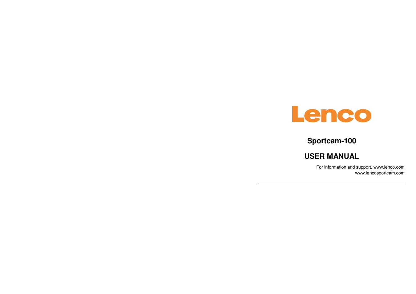 Lenco SPORTCAM-100 User Manual | 26 pages