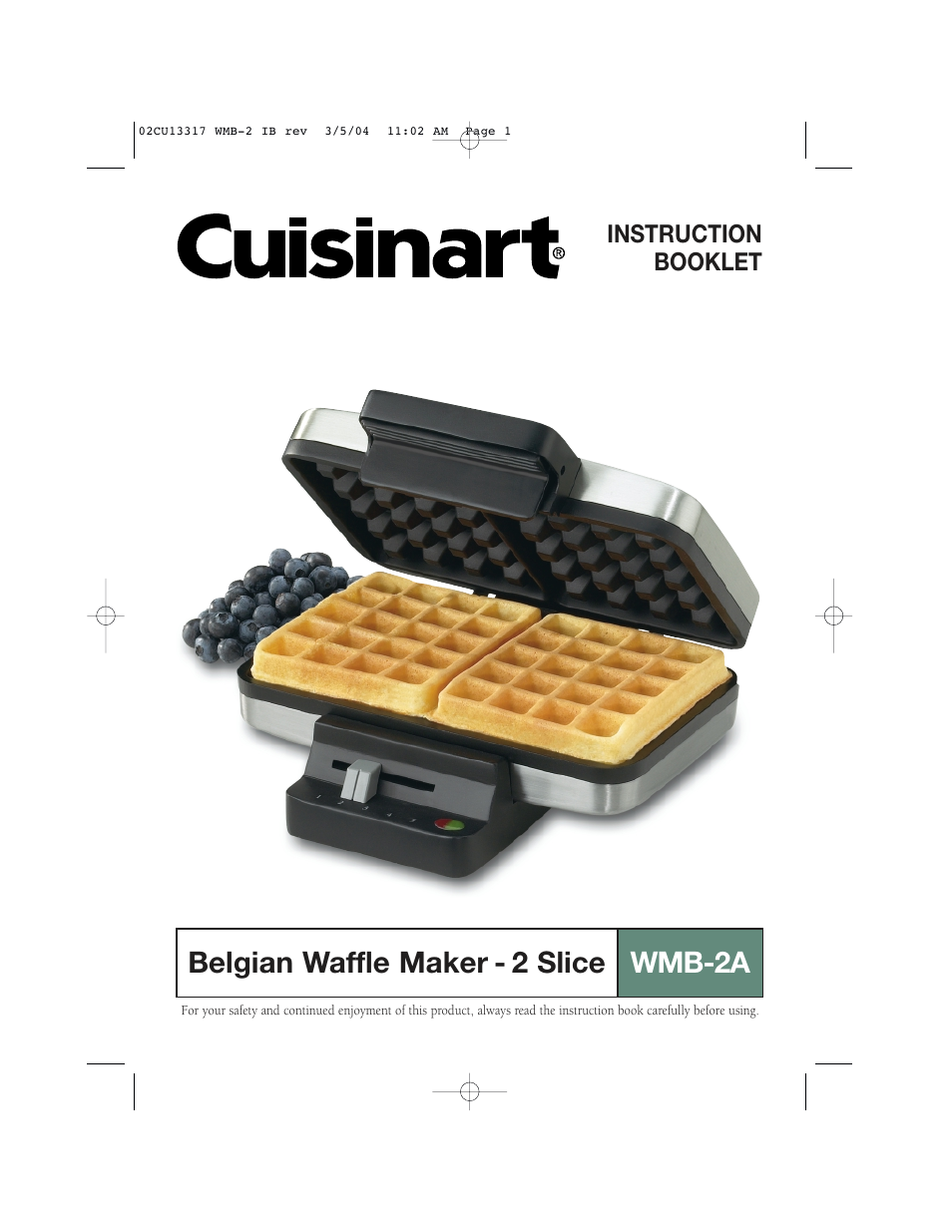 Cuisinart WMB-2A User Manual | 8 pages