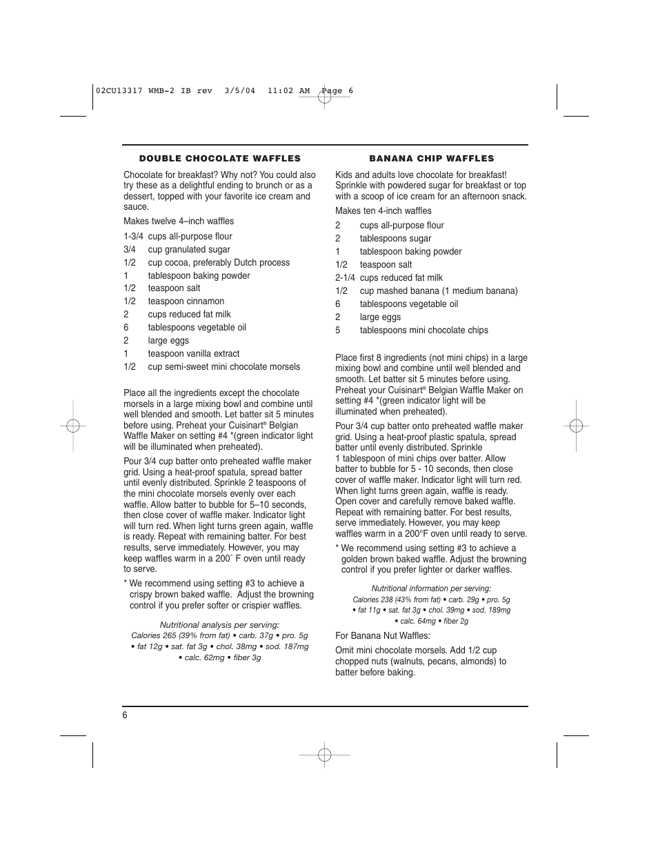 Cuisinart WMB-2A User Manual | Page 6 / 8