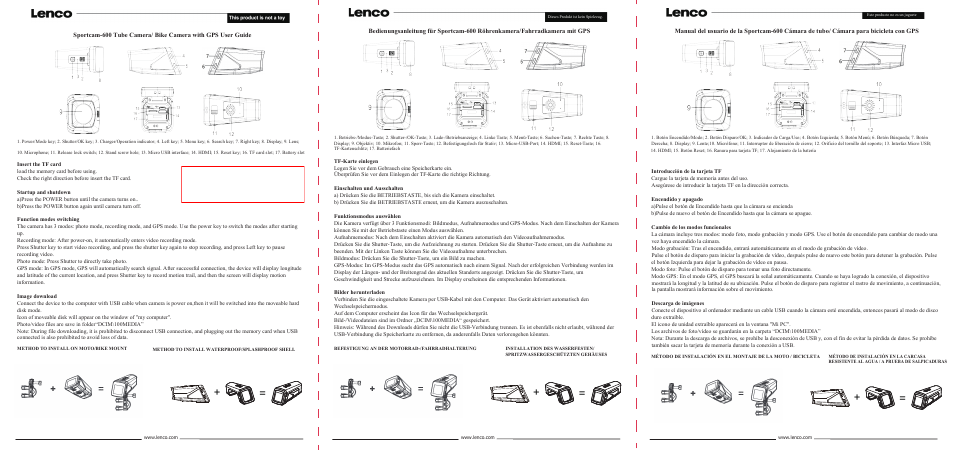 Lenco Sportcam-600 User Manual | 2 pages