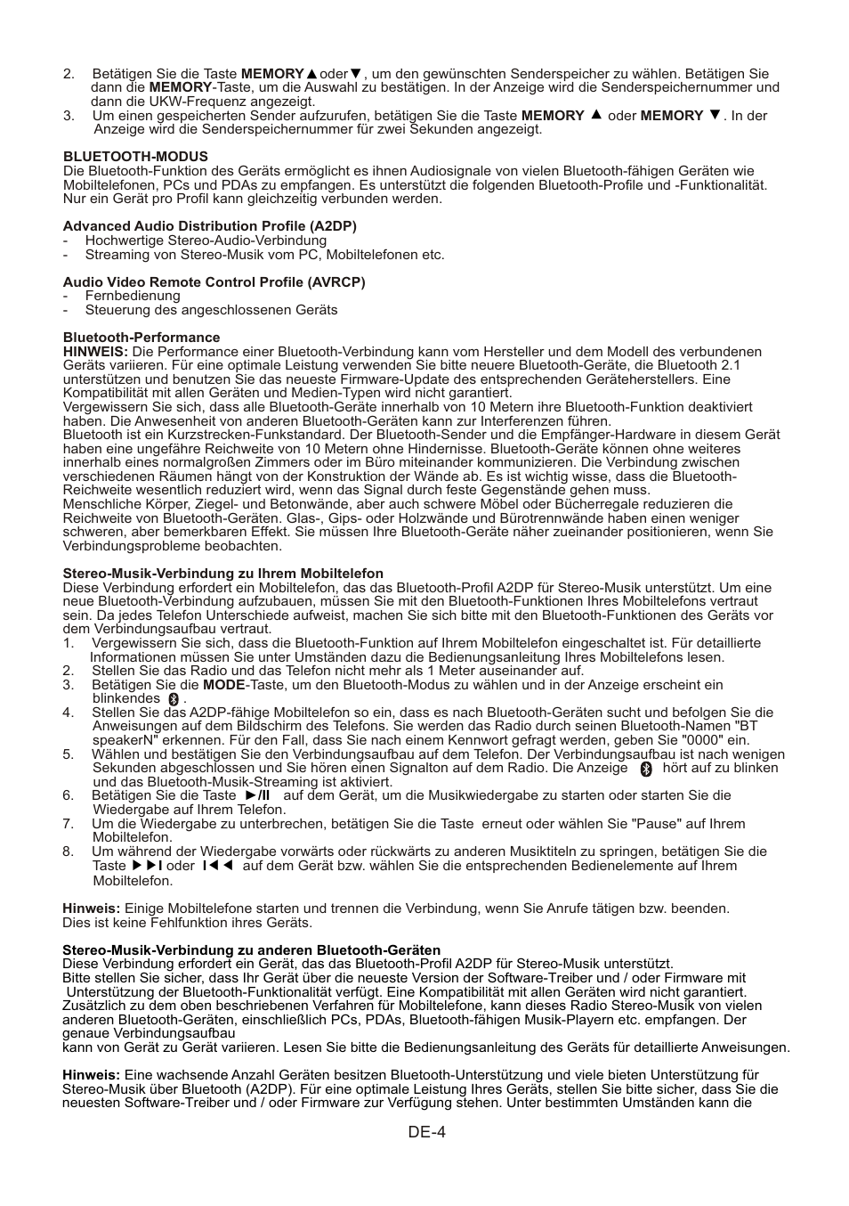 頁面 12 | Lenco SR-03 BT User Manual | Page 12 / 37