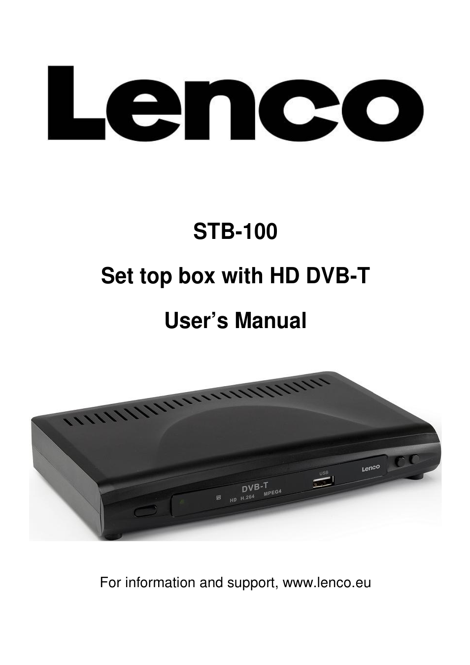 Lenco STB-100 User Manual | 19 pages