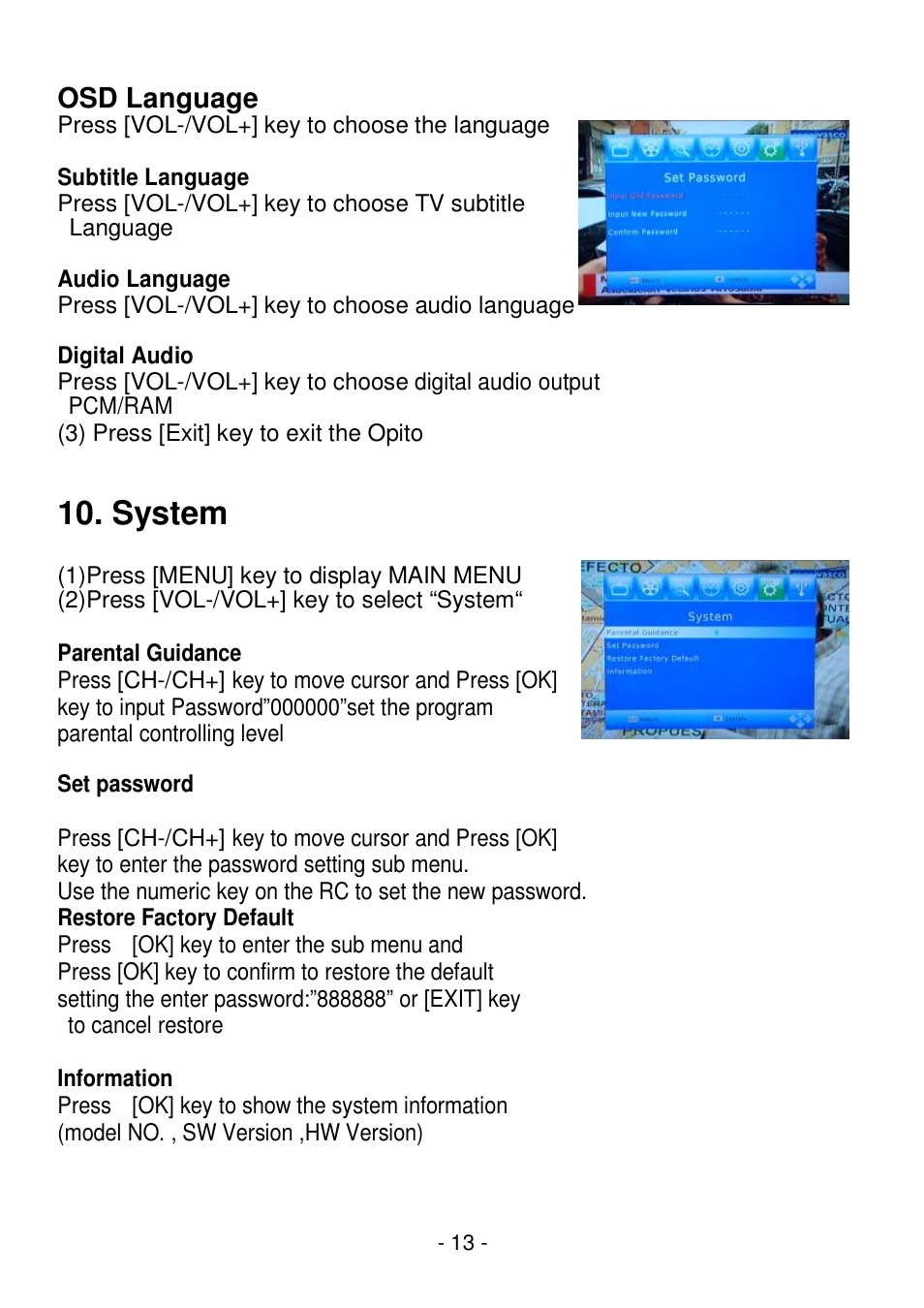 System | Lenco STB-100 User Manual | Page 14 / 19