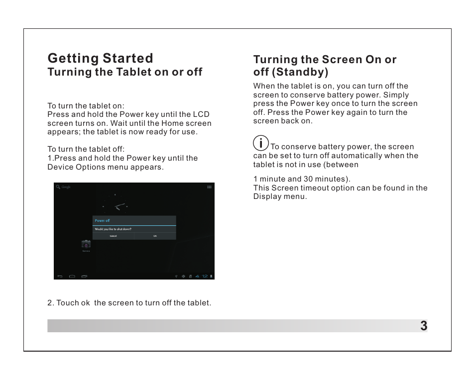 Getting started | Lenco TAB-1012 User Manual | Page 4 / 55