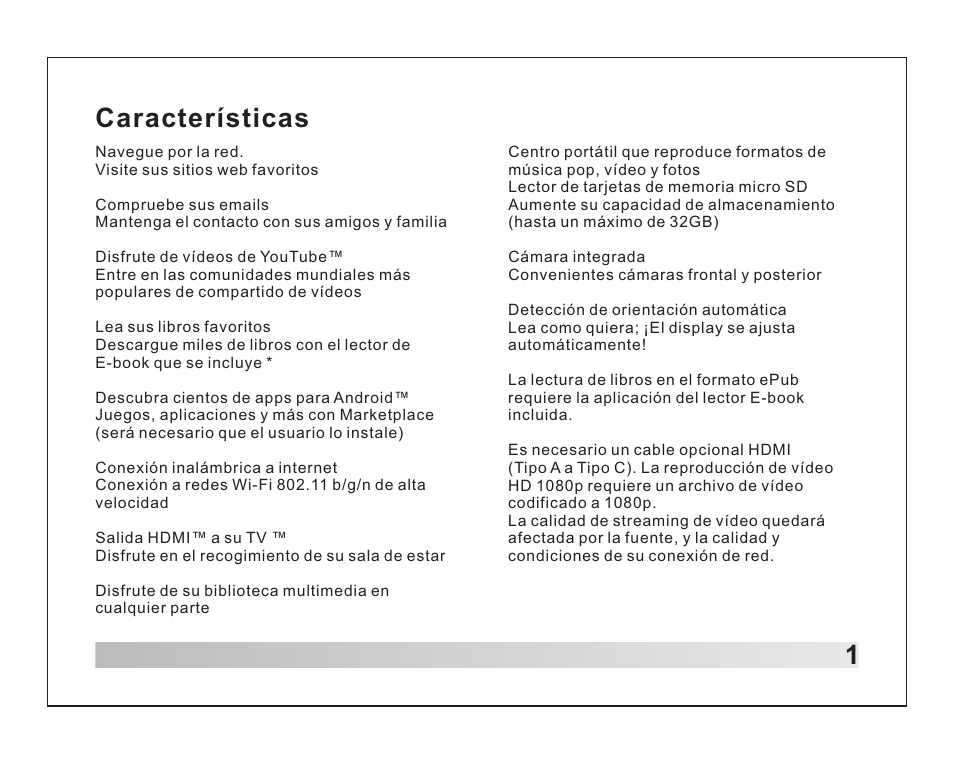 Características | Lenco TAB-1012 User Manual | Page 46 / 55