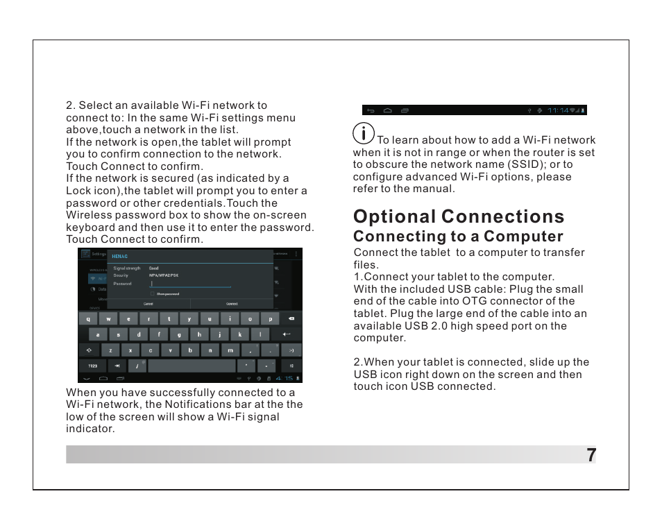 Optional connections | Lenco TAB-1012 User Manual | Page 8 / 55