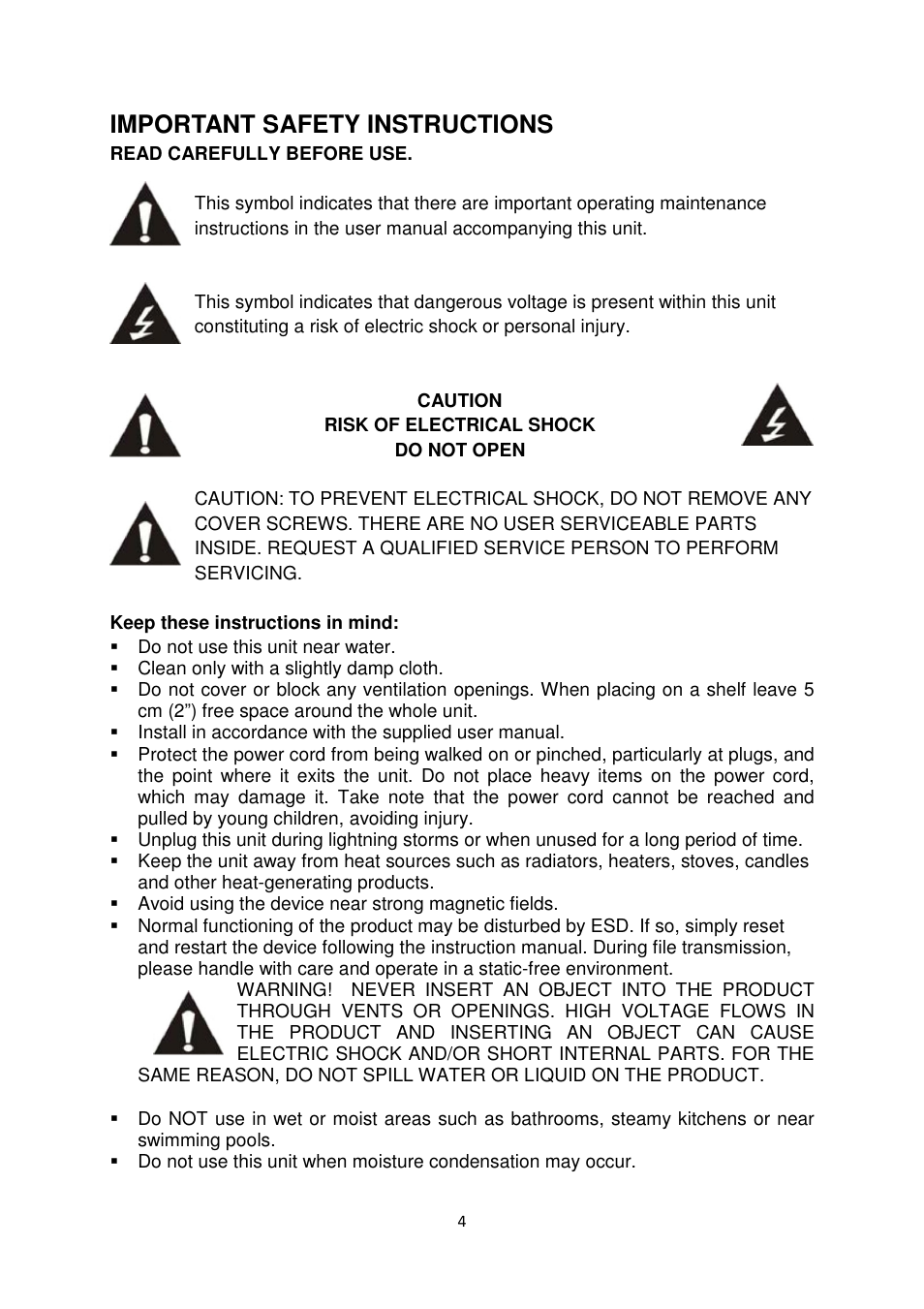 Important safety instructions | Lenco TAB-1013 User Manual | Page 4 / 13