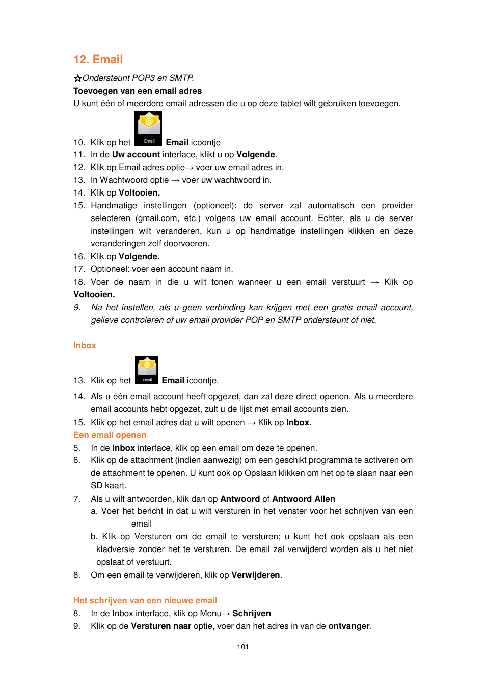 Email | Lenco TAB-1022 User Manual | Page 101 / 111