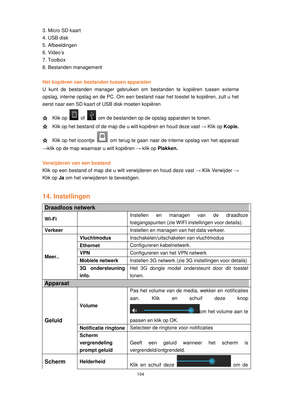 Instellingen | Lenco TAB-1022 User Manual | Page 104 / 111