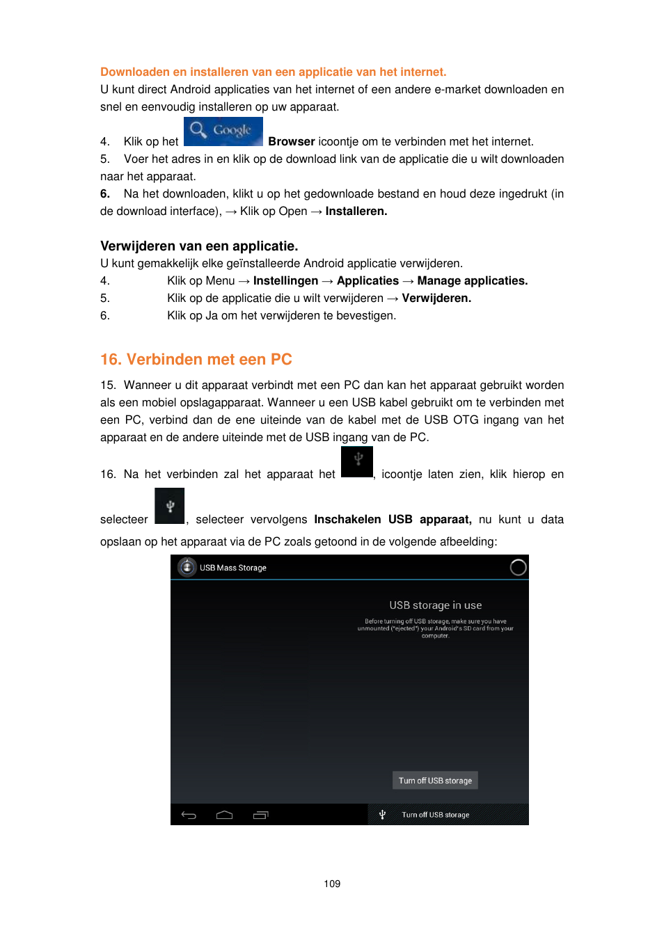Verbinden met een pc | Lenco TAB-1022 User Manual | Page 109 / 111
