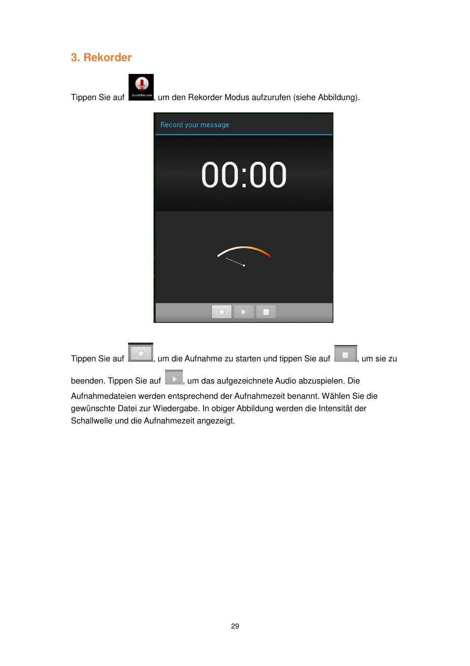 Rekorder | Lenco TAB-1022 User Manual | Page 29 / 111