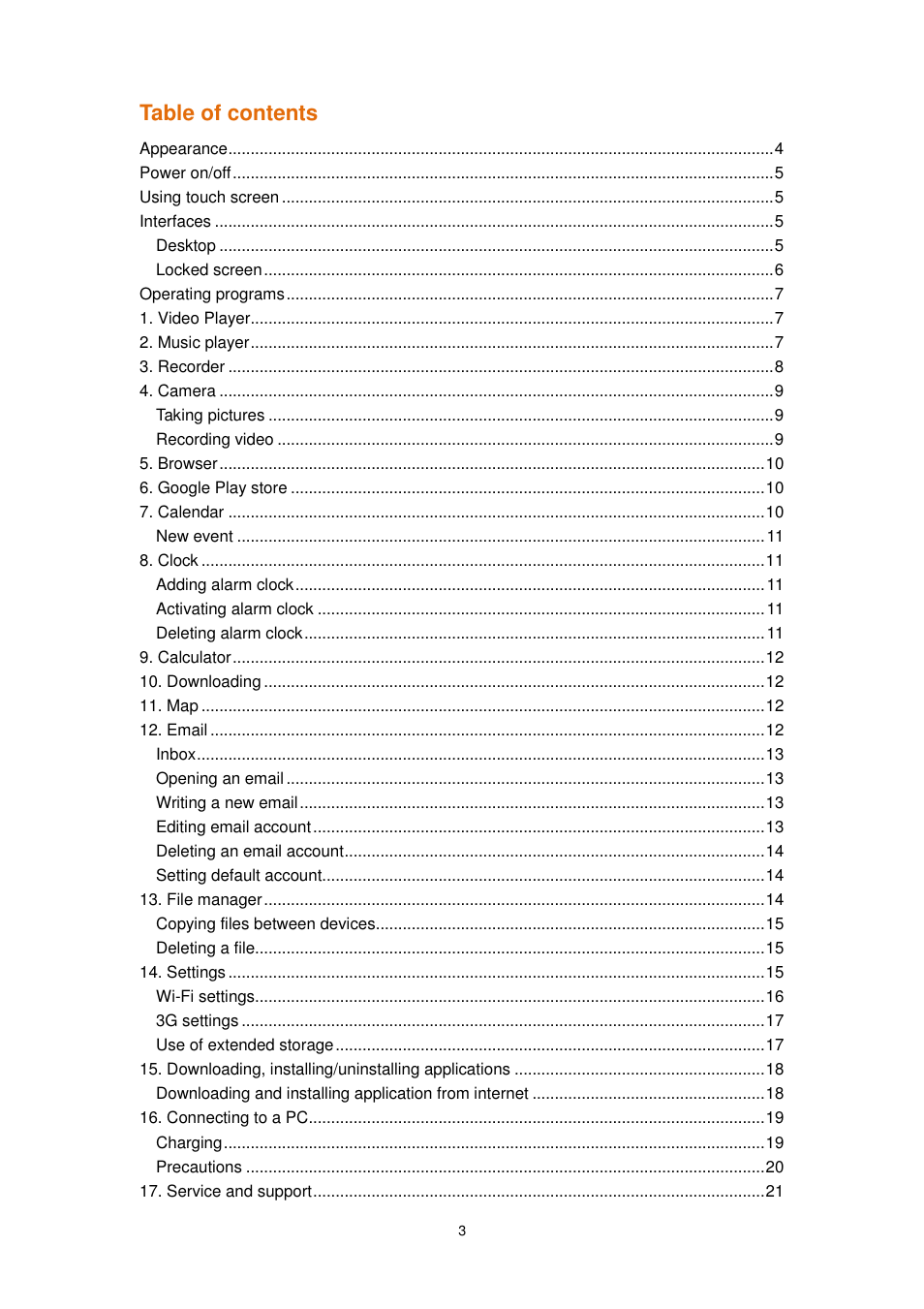 Lenco TAB-1022 User Manual | Page 3 / 111