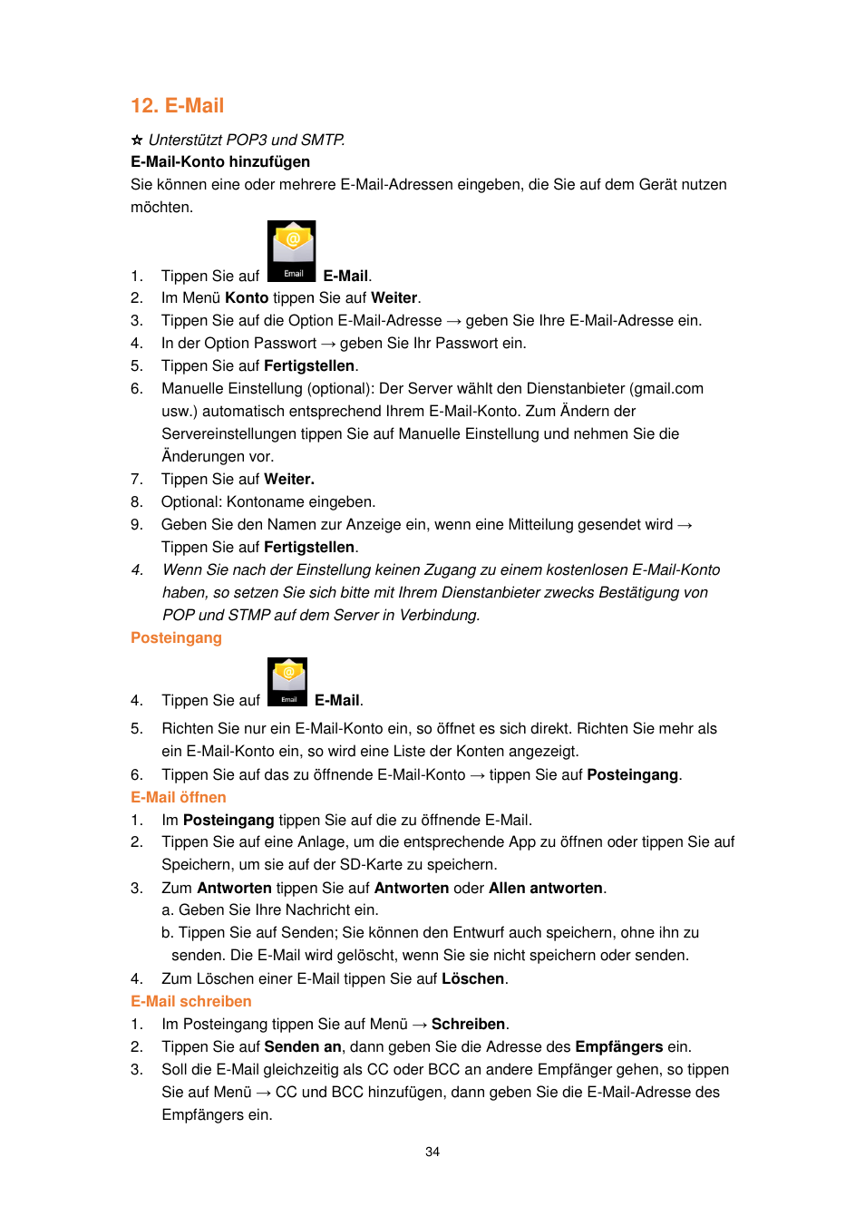 E-mail | Lenco TAB-1022 User Manual | Page 34 / 111