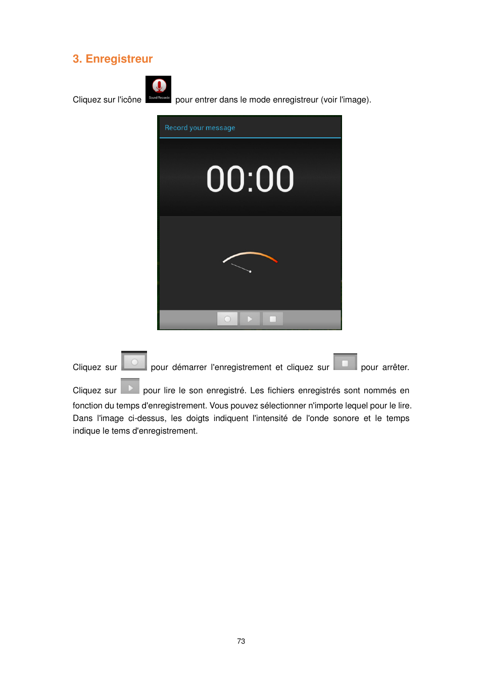 Enregistreur | Lenco TAB-1022 User Manual | Page 73 / 111