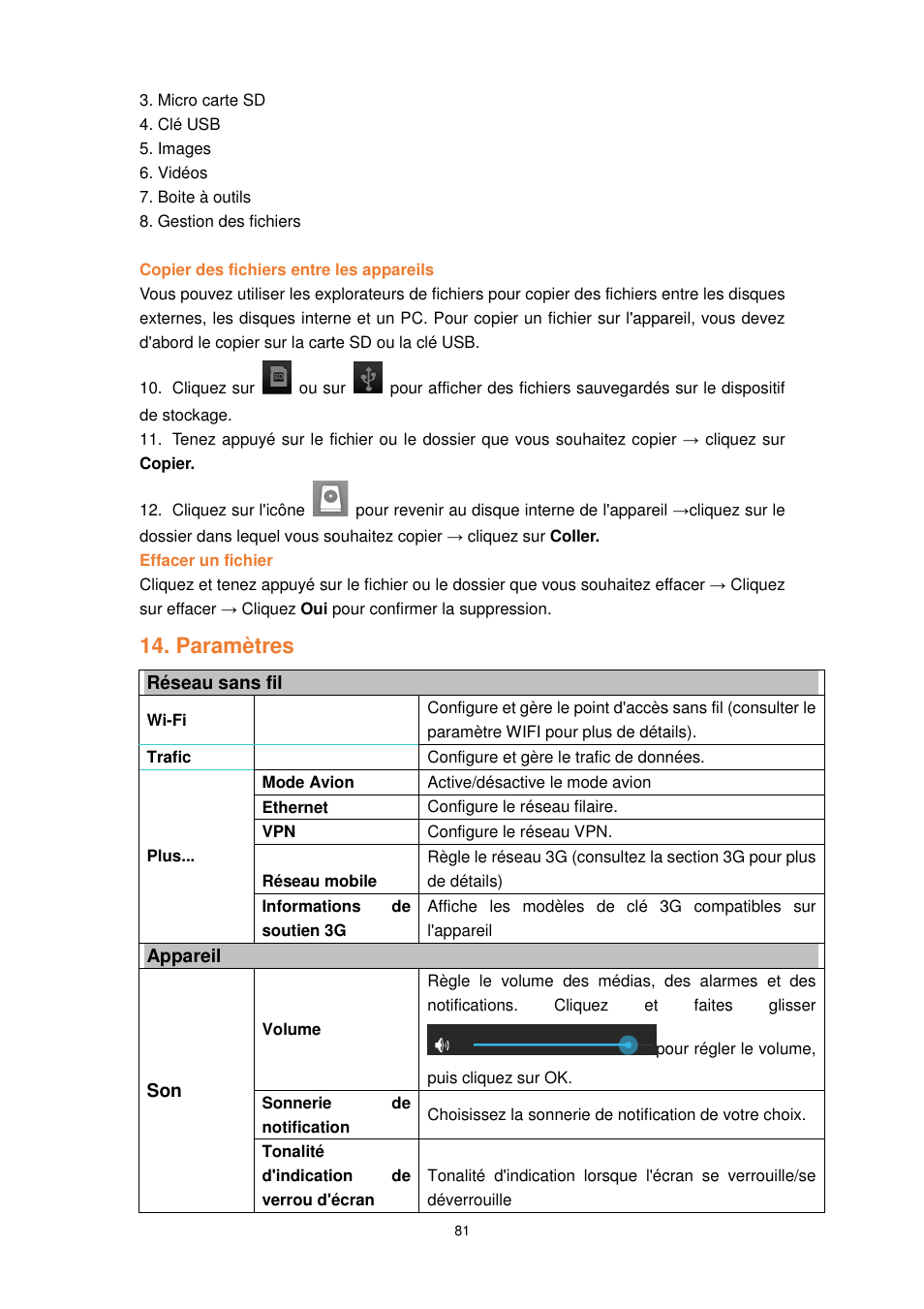 Paramètres | Lenco TAB-1022 User Manual | Page 81 / 111