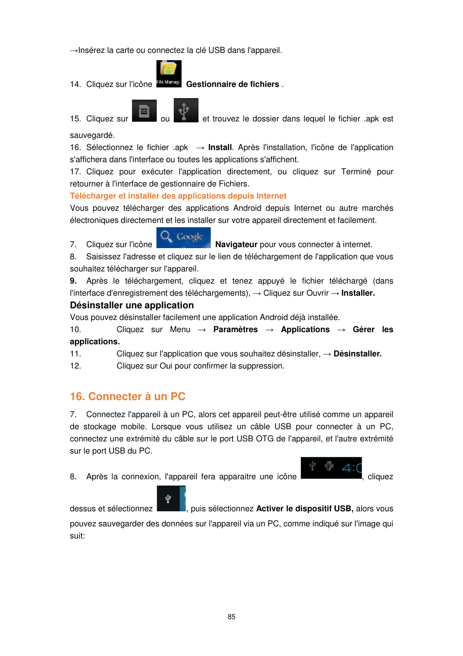 Connecter à un pc | Lenco TAB-1022 User Manual | Page 85 / 111