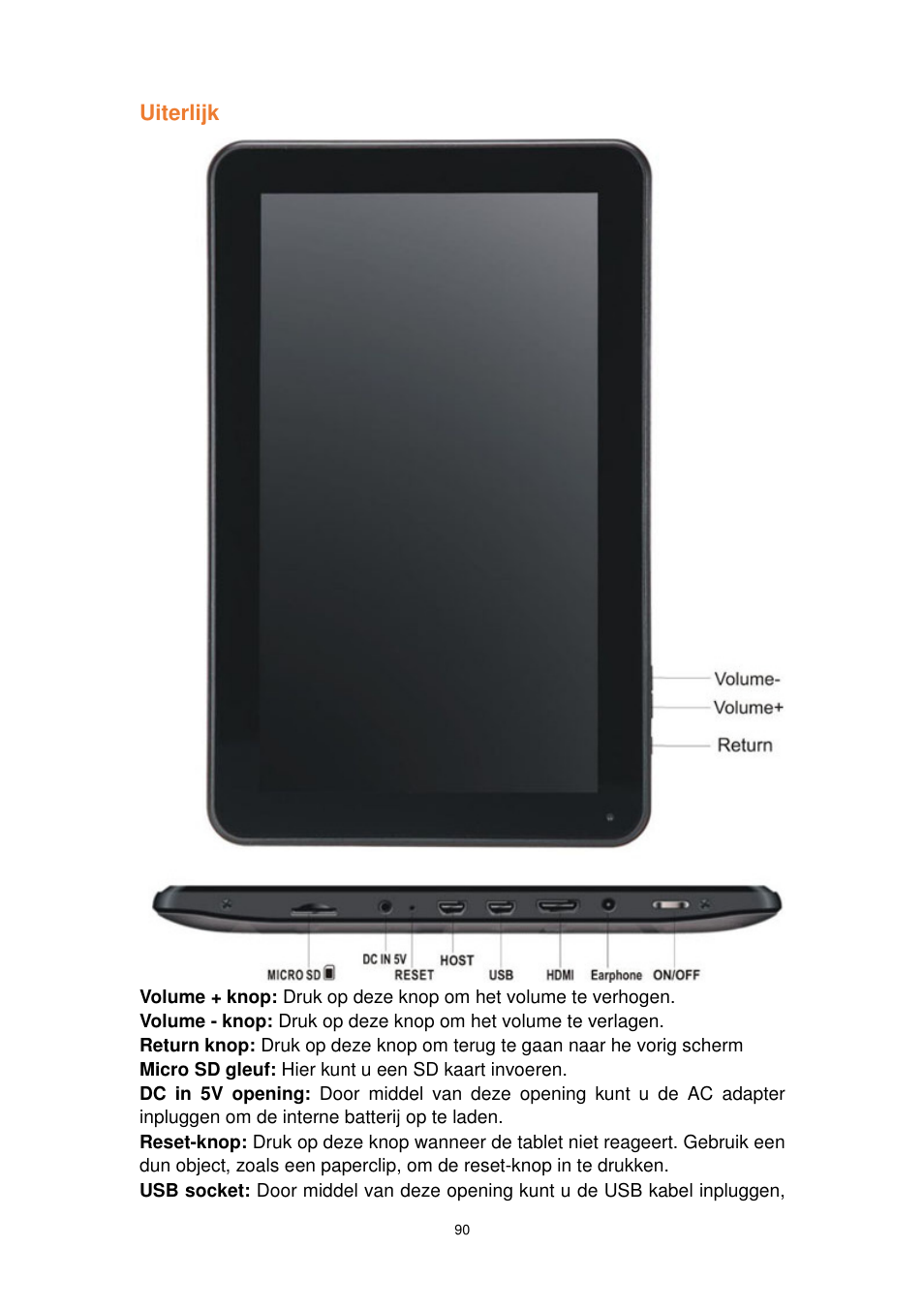 Uiterlijk | Lenco TAB-1022 User Manual | Page 90 / 111
