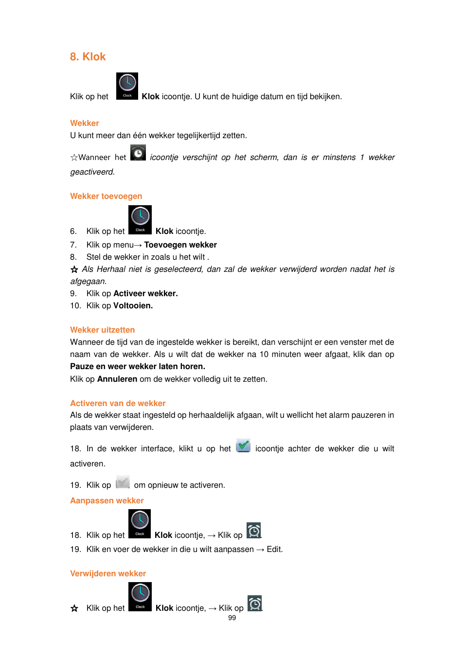 Klok | Lenco TAB-1022 User Manual | Page 99 / 111