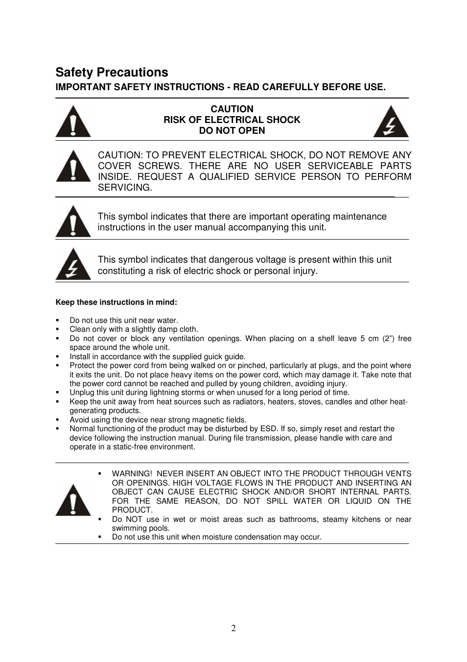 Safety precautions | Lenco TAB-702 User Manual | Page 2 / 15