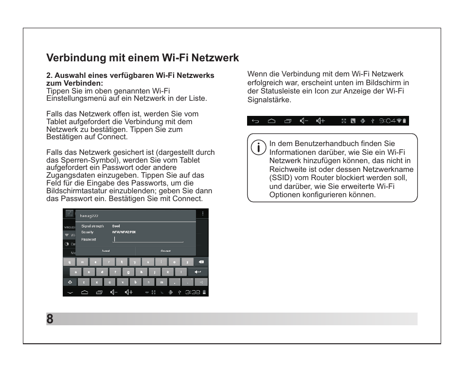 Verbindung mit einem wi-fi netzwerk | Lenco TAB-711 User Manual | Page 20 / 55