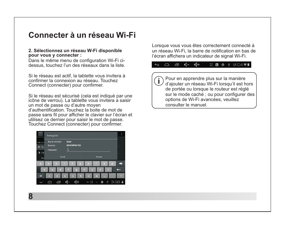 8connecter à un réseau wi-fi | Lenco TAB-711 User Manual | Page 42 / 55