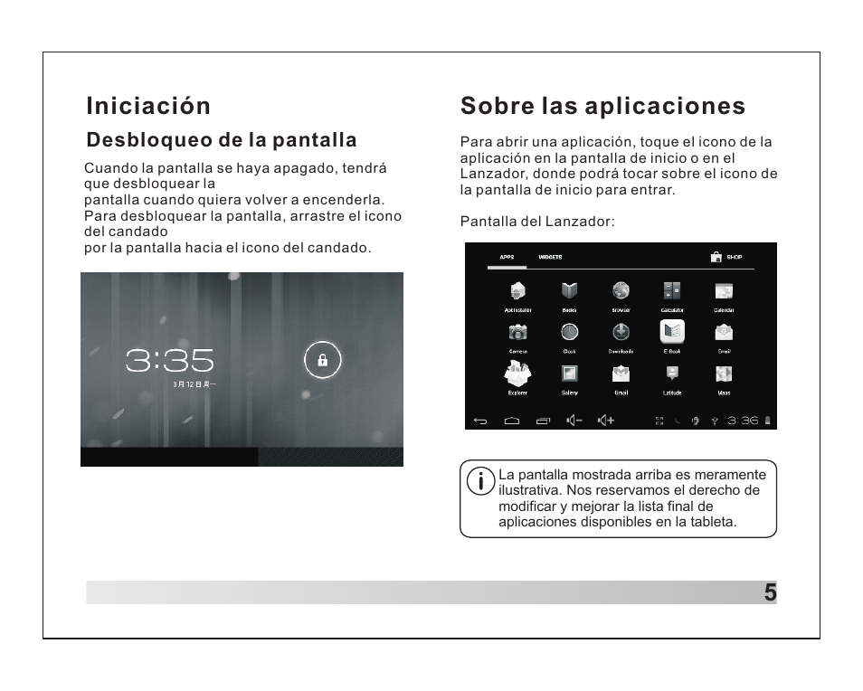 Iniciación 5, Sobre las aplicaciones | Lenco TAB-711 User Manual | Page 50 / 55