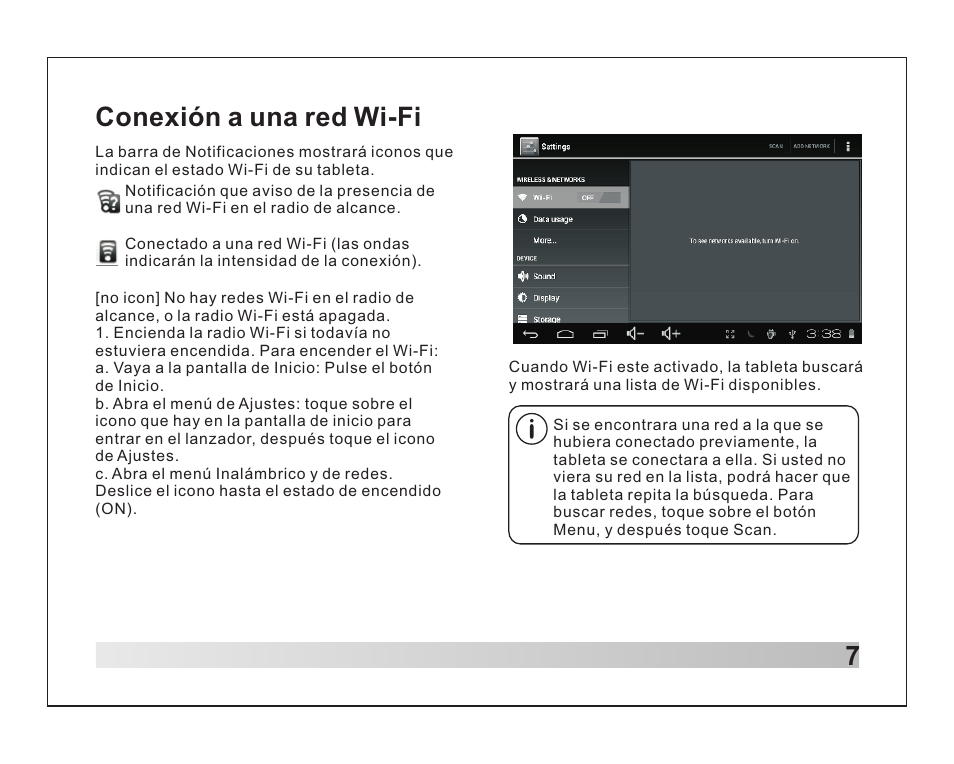 7conexión a una red wi-fi | Lenco TAB-711 User Manual | Page 52 / 55