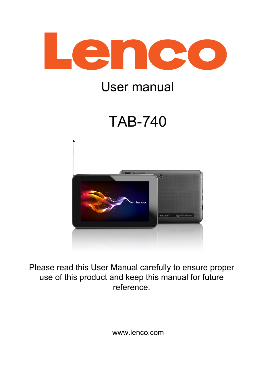 Lenco TAB-740 User Manual | 16 pages