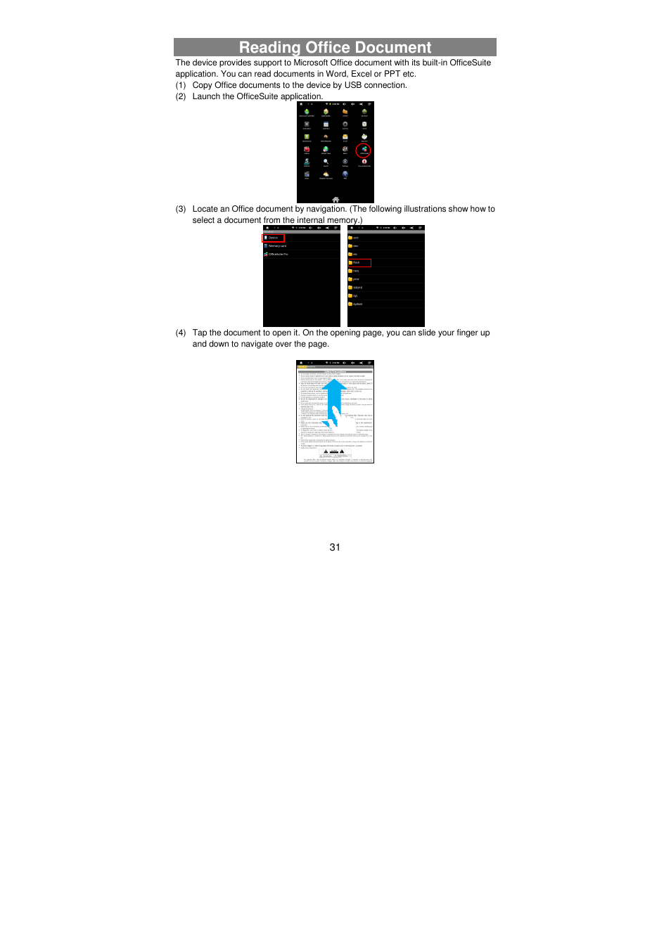 Reading office document | Lenco TAB-811 User Manual | Page 31 / 37