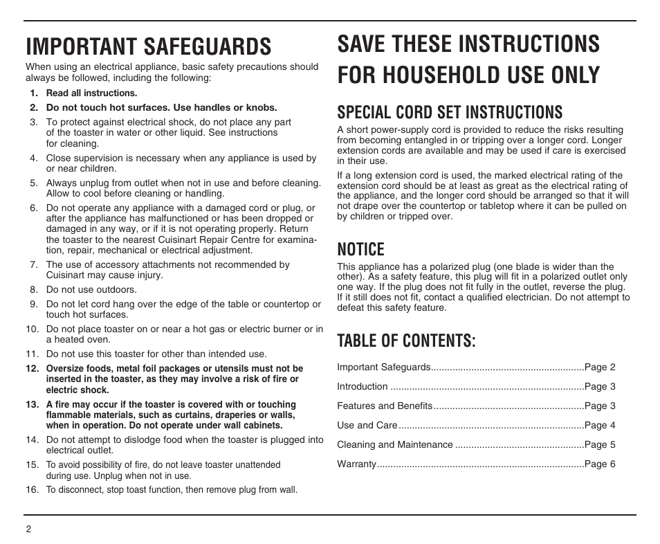 Cuisinart CMT-400PC User Manual | Page 2 / 8