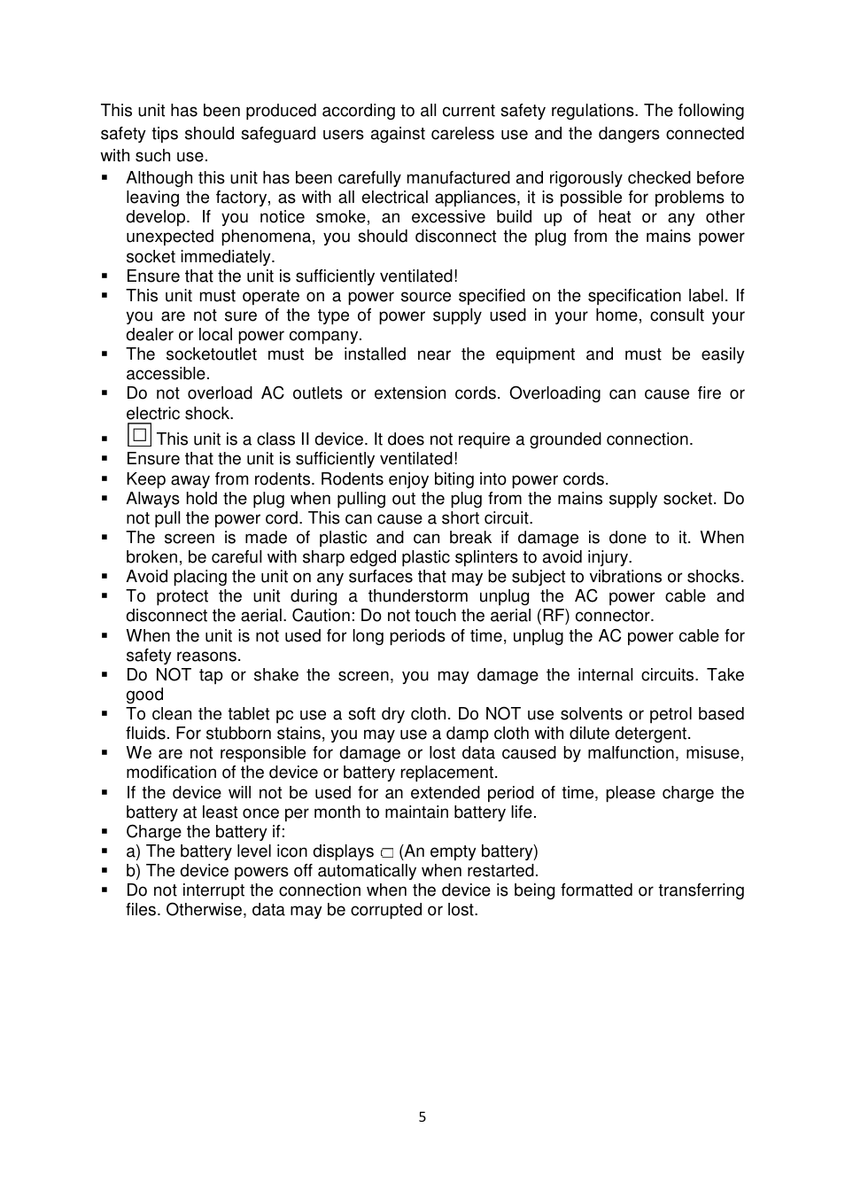 Lenco TAB-831 User Manual | Page 5 / 15