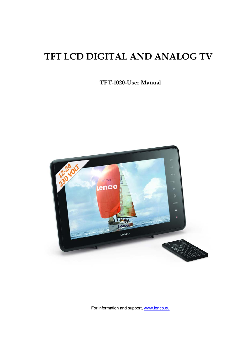 Lenco TFT-1020 User Manual | 157 pages