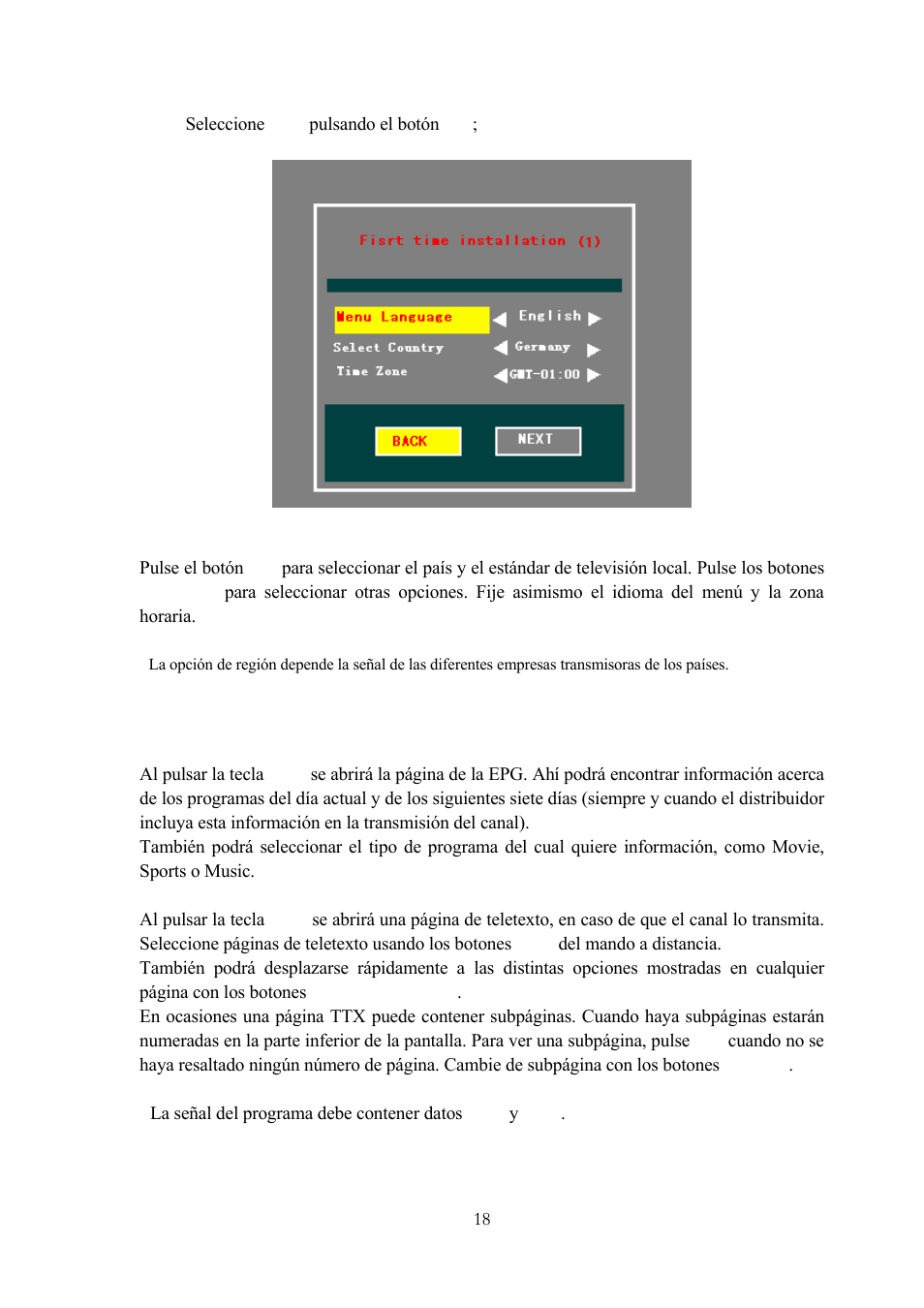 3 funciones especiales en el modo dtv | Lenco TFT-1020 User Manual | Page 116 / 157