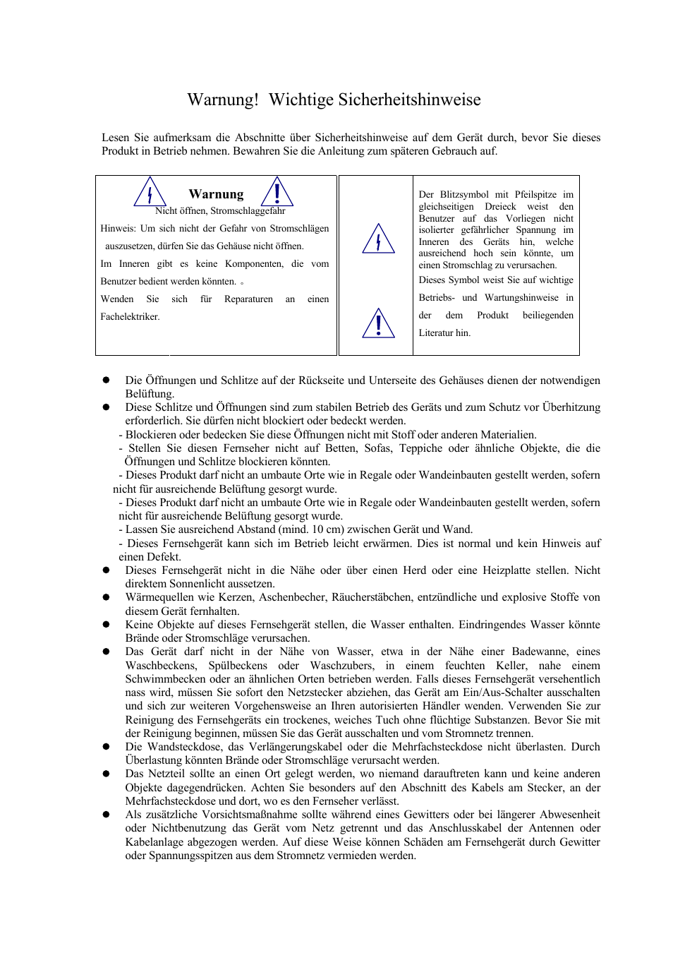 Warnung! wichtige sicherheitshinweise | Lenco TFT-1020 User Manual | Page 127 / 157