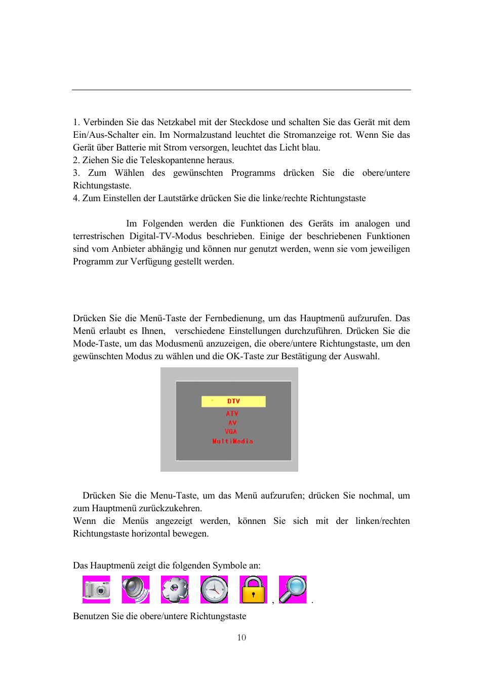 Steuerung des menüs, 1 allgemeine bedienung, 2 digitales und analoges fernsehen | 2 menübeschreibung | Lenco TFT-1020 User Manual | Page 139 / 157